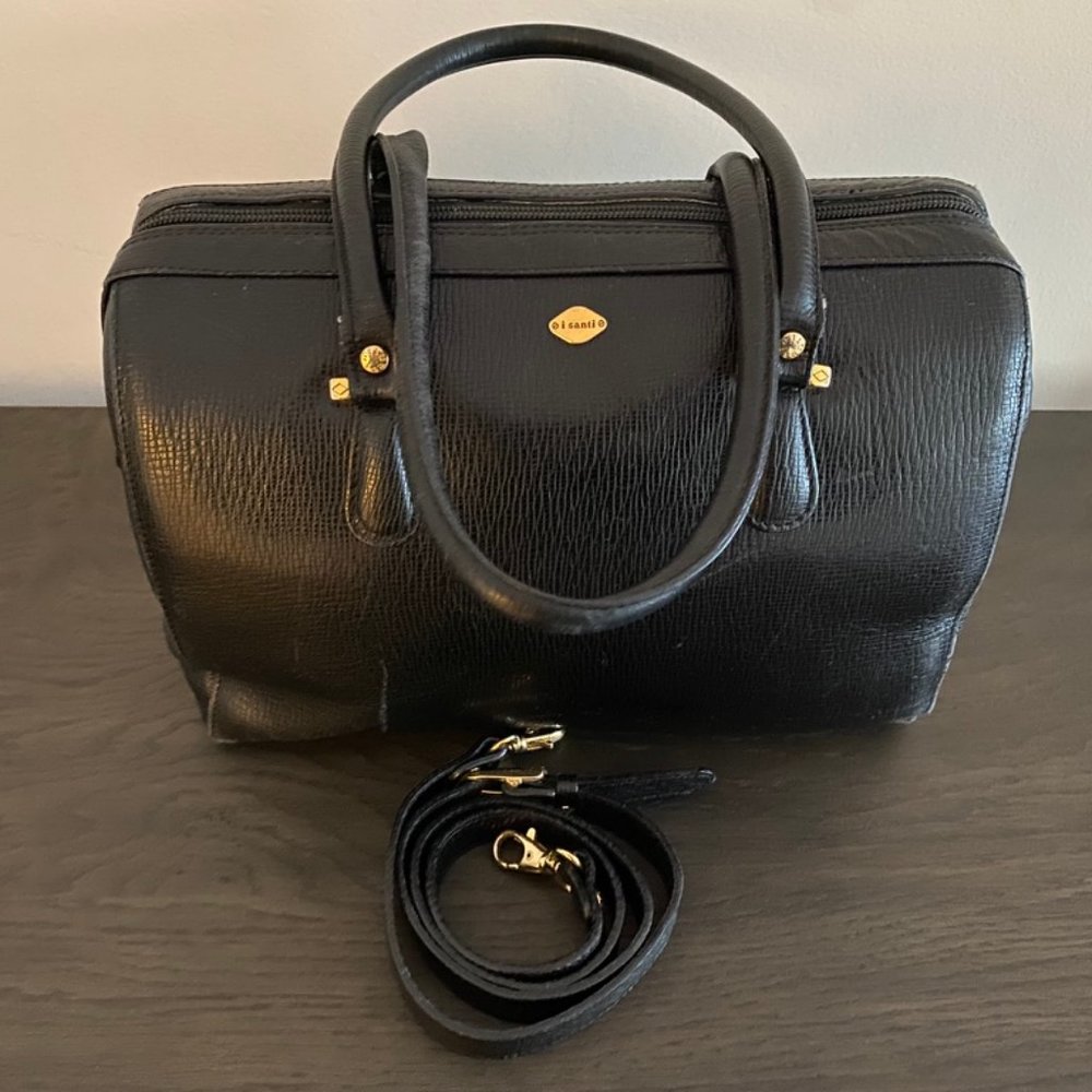 ISANTI Black Leather Handbag Very Good Used Condition $35.00